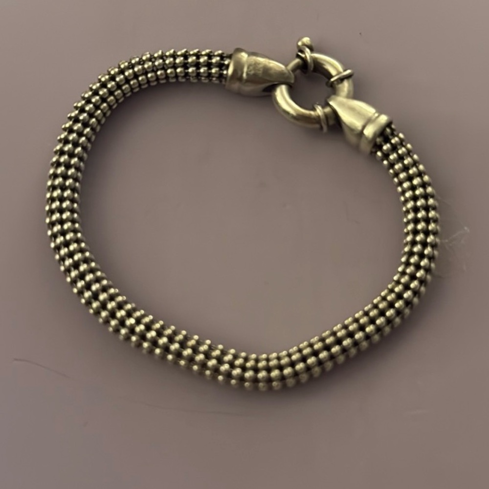 Silpada Sterling Silver HTF Oxidized Twisted Popcorn Style Bead Bracelet B1473